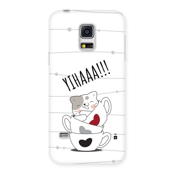 Cute Cat Cup Back Case for Galaxy S5 Mini