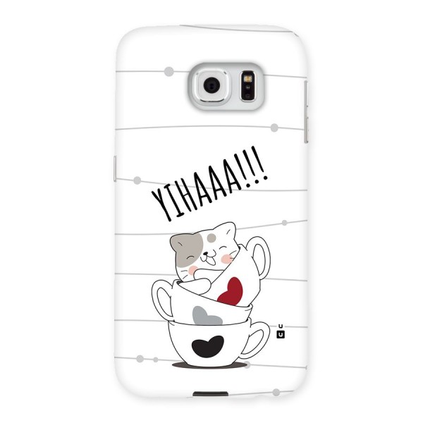 Cute Cat Cup Back Case for Galaxy S6