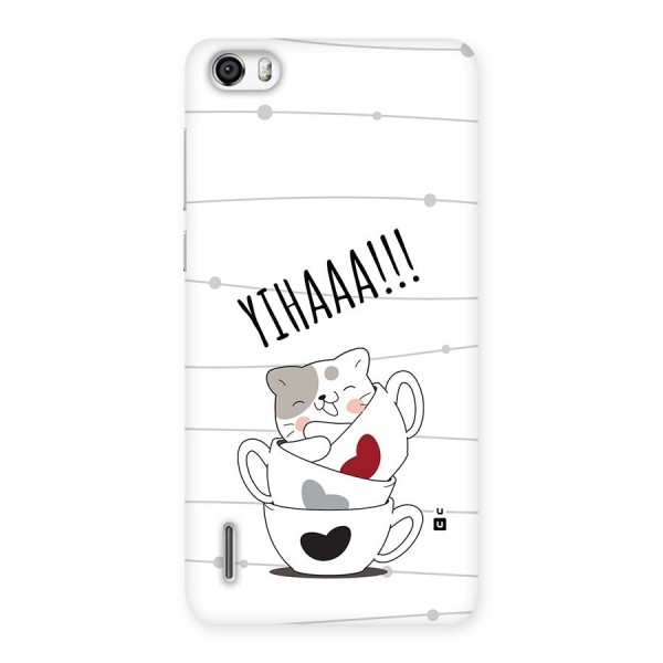 Cute Cat Cup Back Case for Honor 6