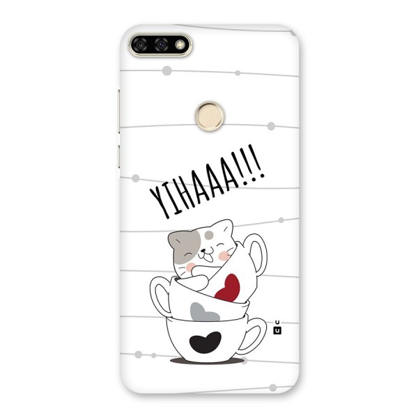 Cute Cat Cup Back Case for Honor 7A