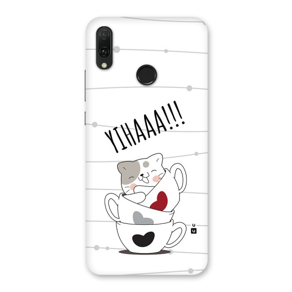 Cute Cat Cup Back Case for Huawei Y9 (2019)