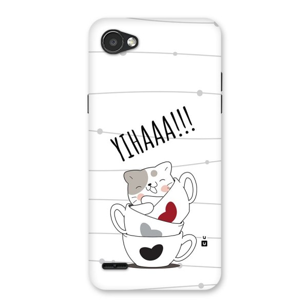 Cute Cat Cup Back Case for LG Q6