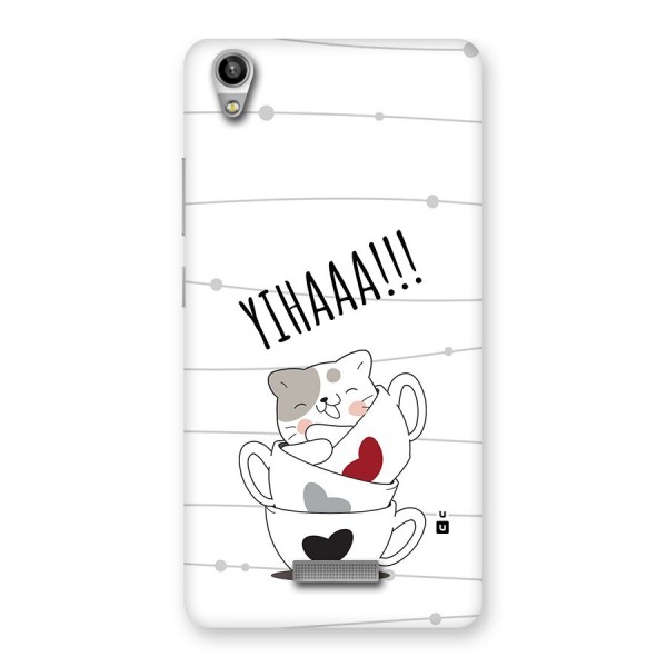 Cute Cat Cup Back Case for Lava Pixel V1