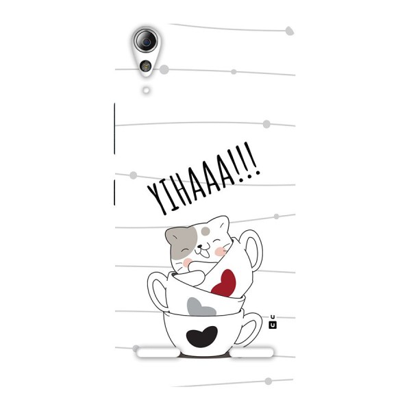 Cute Cat Cup Back Case for Lenovo A6000