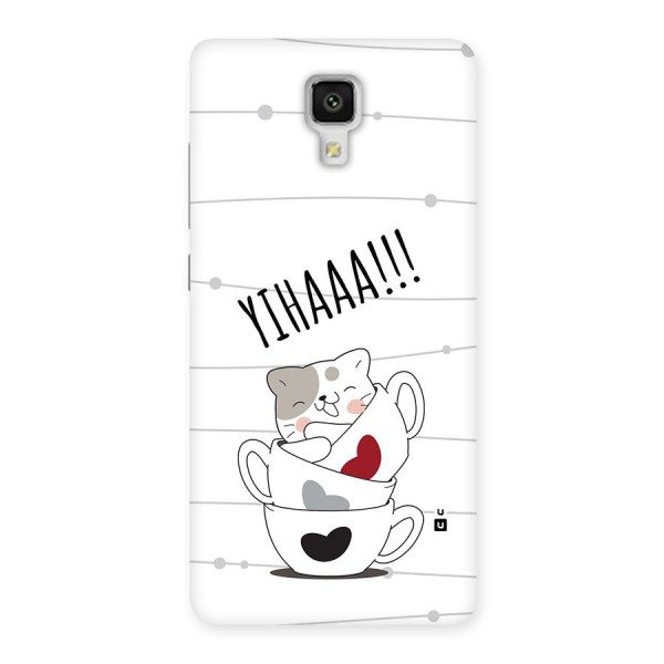 Cute Cat Cup Back Case for Mi4