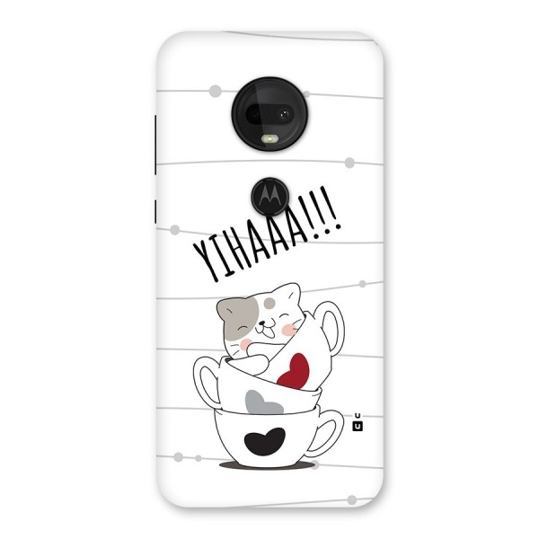 Cute Cat Cup Back Case for Moto G7