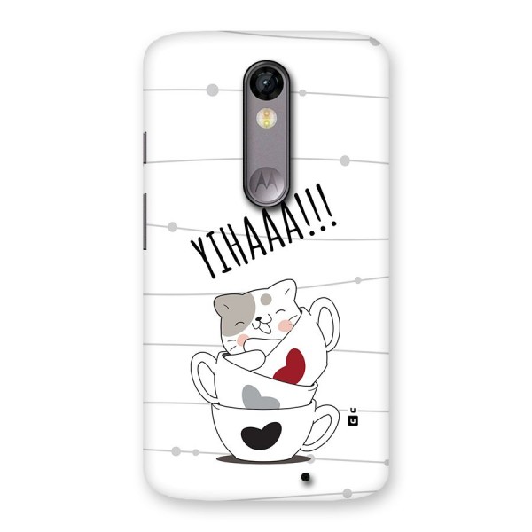 Cute Cat Cup Back Case for Moto X Force