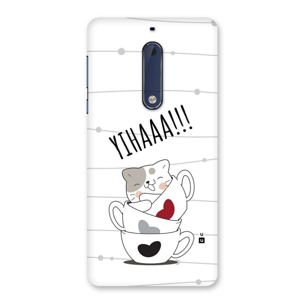 Cute Cat Cup Back Case for Nokia 5