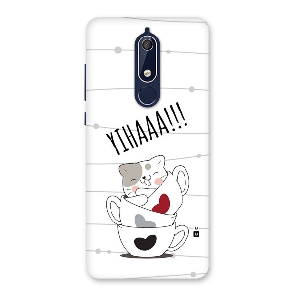 Cute Cat Cup Back Case for Nokia 5.1