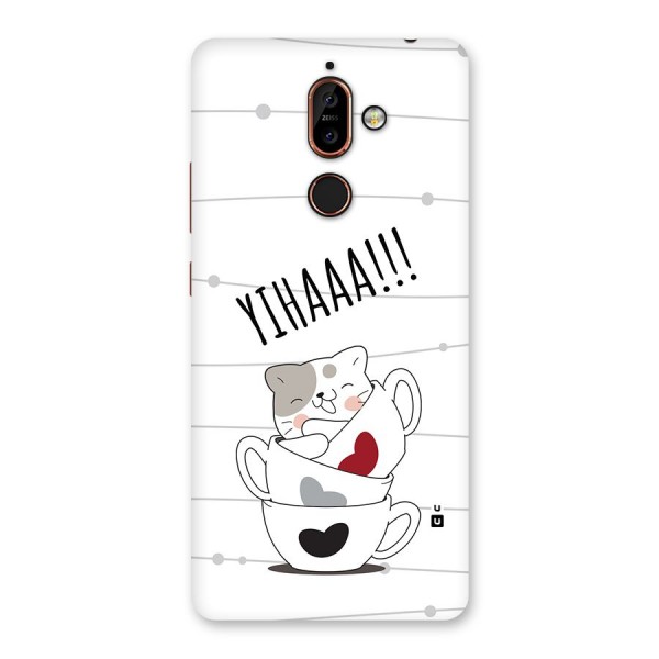 Cute Cat Cup Back Case for Nokia 7 Plus