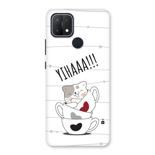 Cute Cat Cup Back Case for Oppo A15