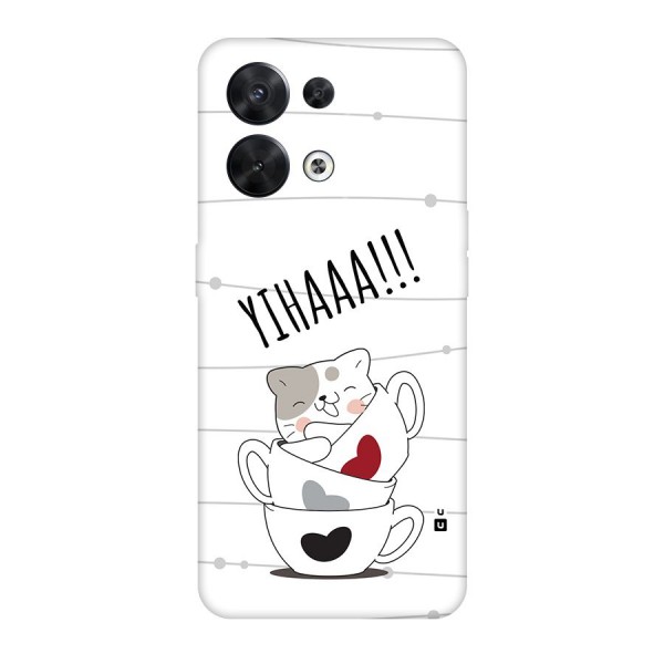 Cute Cat Cup Back Case for Oppo Reno8 5G
