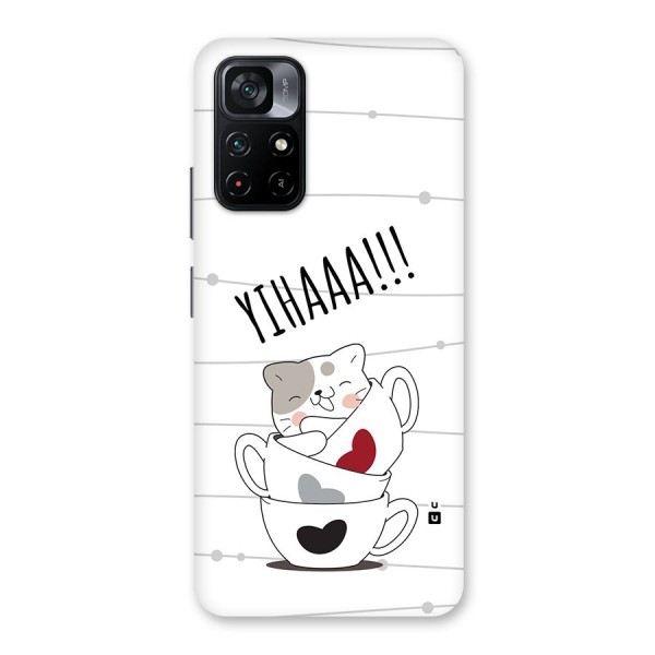 Cute Cat Cup Back Case for Poco M4 Pro 5G