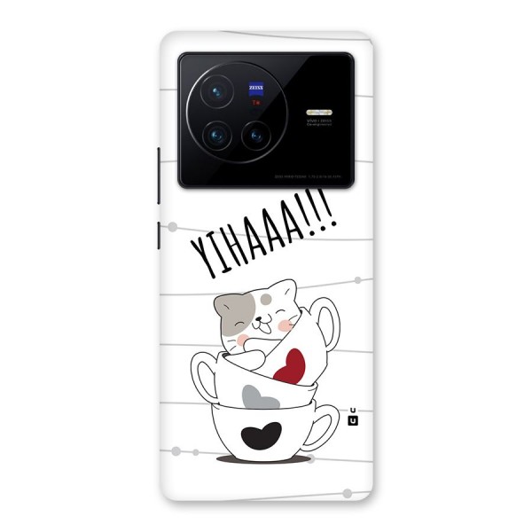 Cute Cat Cup Back Case for Vivo X80