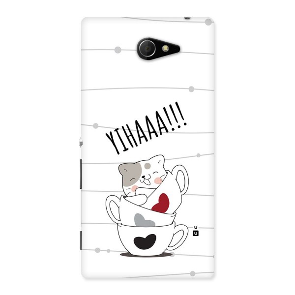 Cute Cat Cup Back Case for Xperia M2