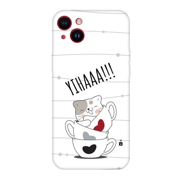 Cute Cat Cup Back Case for iPhone 14 Plus