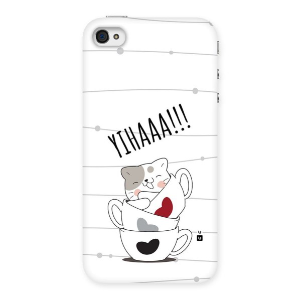 Cute Cat Cup Back Case for iPhone 4 4s