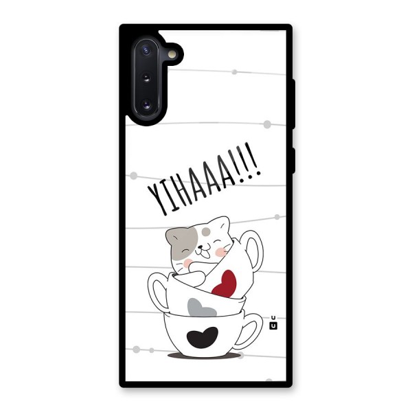 Cute Cat Cup Glass Back Case for Galaxy Note 10