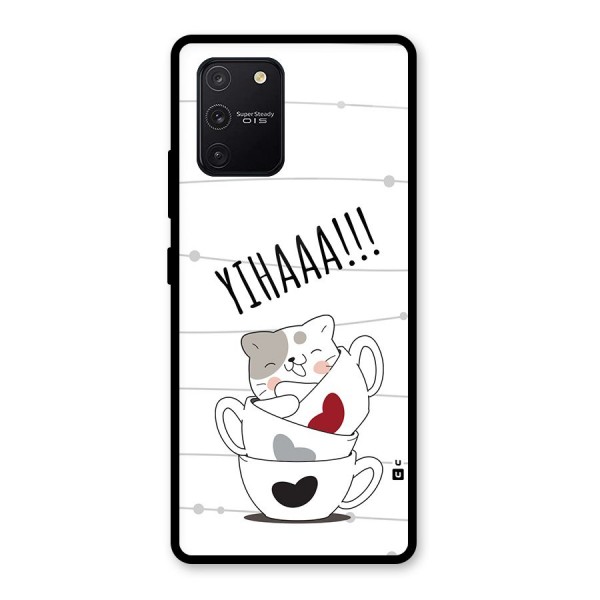 Cute Cat Cup Glass Back Case for Galaxy S10 Lite