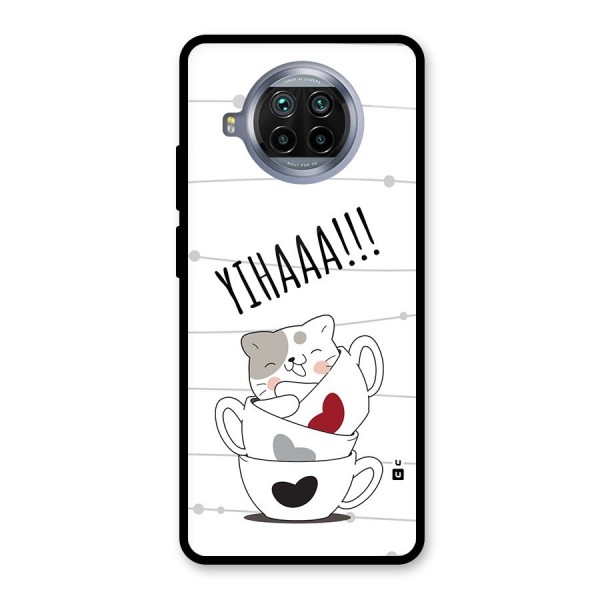 Cute Cat Cup Glass Back Case for Mi 10i