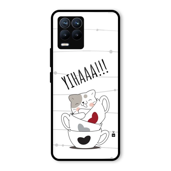 Cute Cat Cup Glass Back Case for Realme 8 Pro