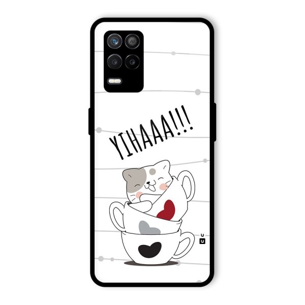 Cute Cat Cup Glass Back Case for Realme 9 5G