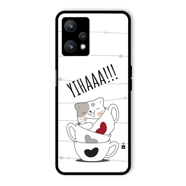 Cute Cat Cup Glass Back Case for Realme 9 Pro 5G