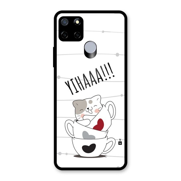 Cute Cat Cup Glass Back Case for Realme C15