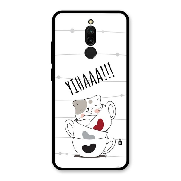 Cute Cat Cup Glass Back Case for Redmi 8