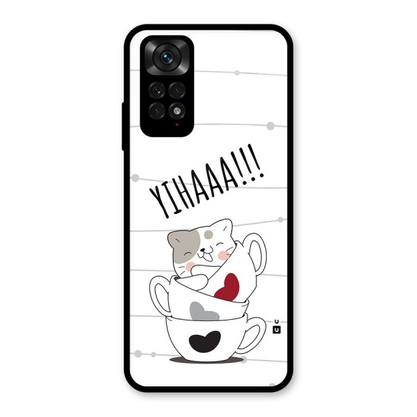 Cute Cat Cup Glass Back Case for Redmi Note 11S