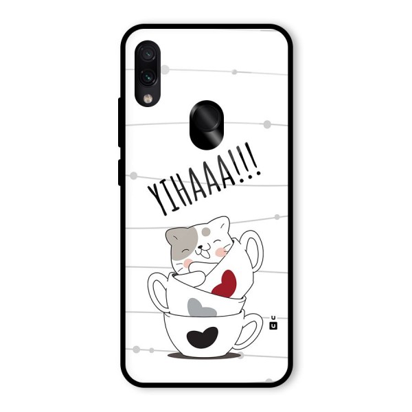 Cute Cat Cup Glass Back Case for Redmi Note 7