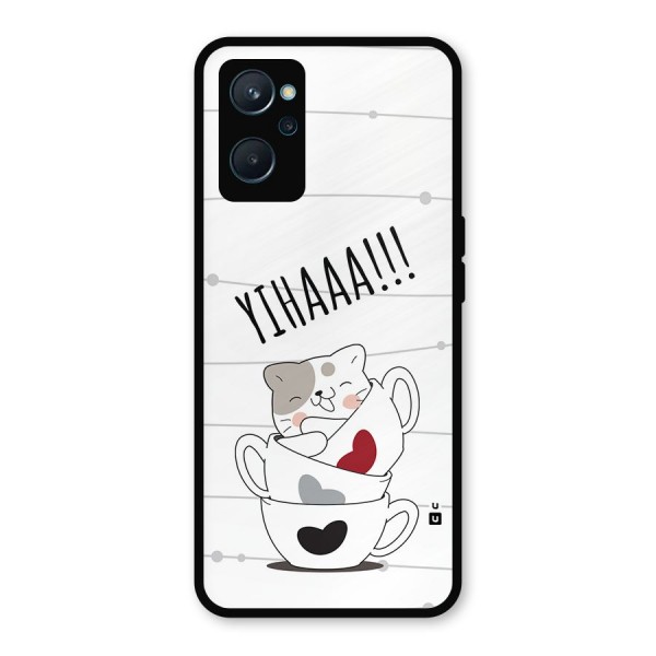 Cute Cat Cup Metal Back Case for Realme 9i