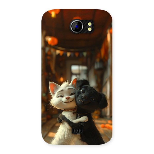 Cute Cat Dog Back Case for Canvas 2 A110