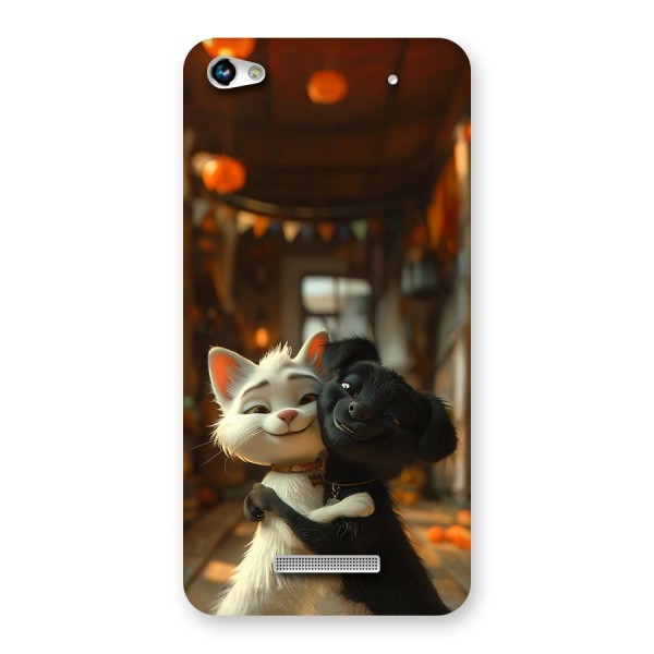 Cute Cat Dog Back Case for Canvas Hue 2 A316