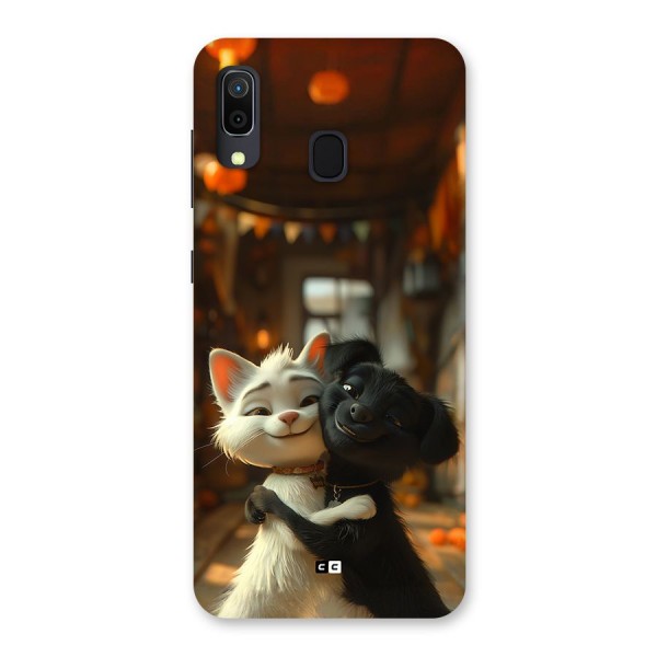 Cute Cat Dog Back Case for Galaxy A20