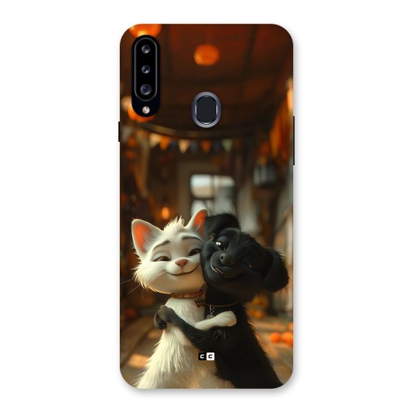 Cute Cat Dog Back Case for Galaxy A20s