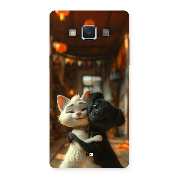 Cute Cat Dog Back Case for Galaxy A5