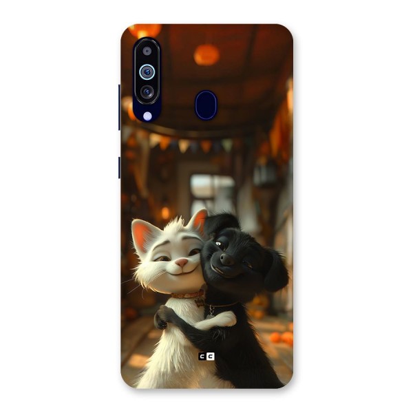 Cute Cat Dog Back Case for Galaxy A60