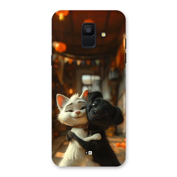 Cute Cat Dog Back Case for Galaxy A6 (2018)