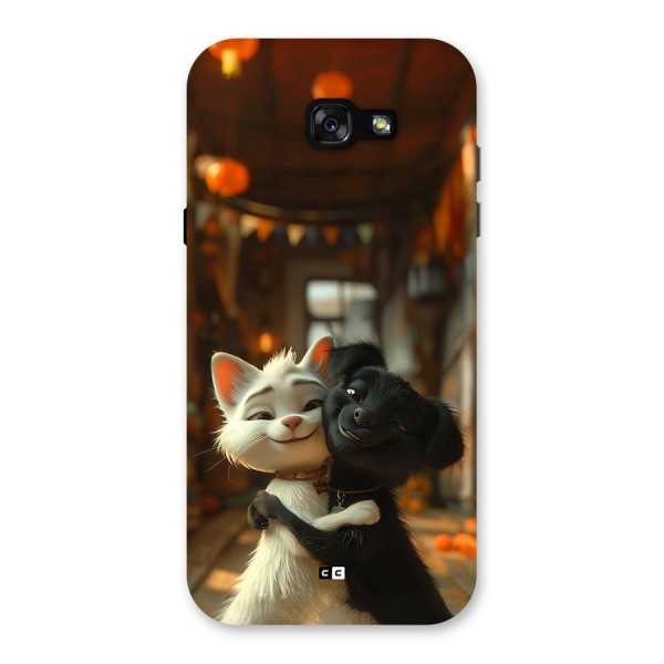 Cute Cat Dog Back Case for Galaxy A7 (2017)