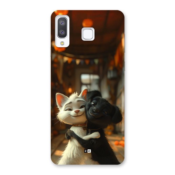 Cute Cat Dog Back Case for Galaxy A8 Star