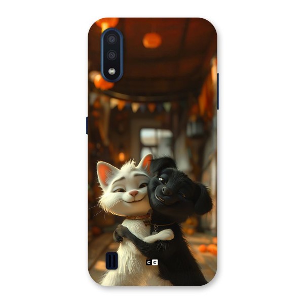 Cute Cat Dog Back Case for Galaxy M01