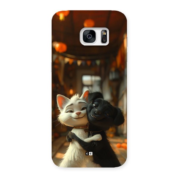 Cute Cat Dog Back Case for Galaxy S7 Edge