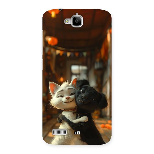 Cute Cat Dog Back Case for Honor Holly