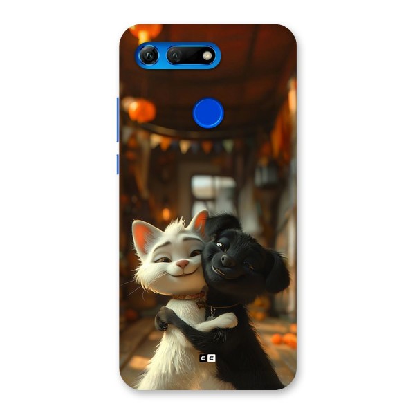 Cute Cat Dog Back Case for Honor View 20