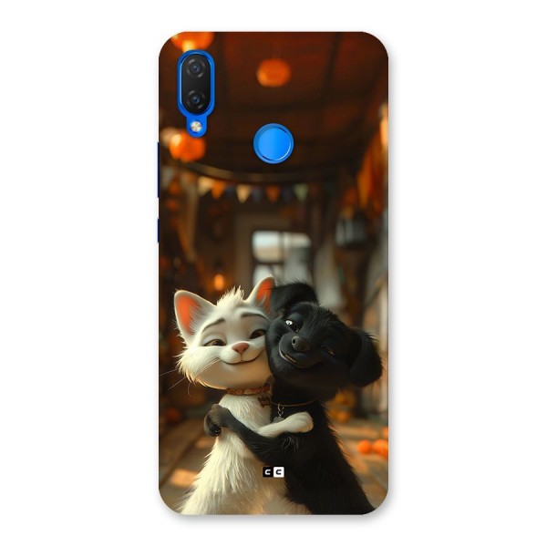 Cute Cat Dog Back Case for Huawei P Smart Plus