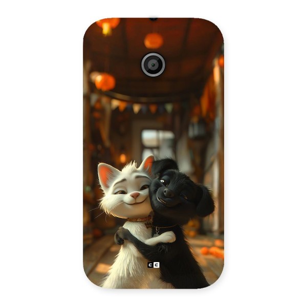 Cute Cat Dog Back Case for Moto E