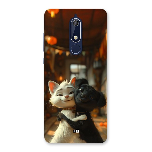 Cute Cat Dog Back Case for Nokia 5.1