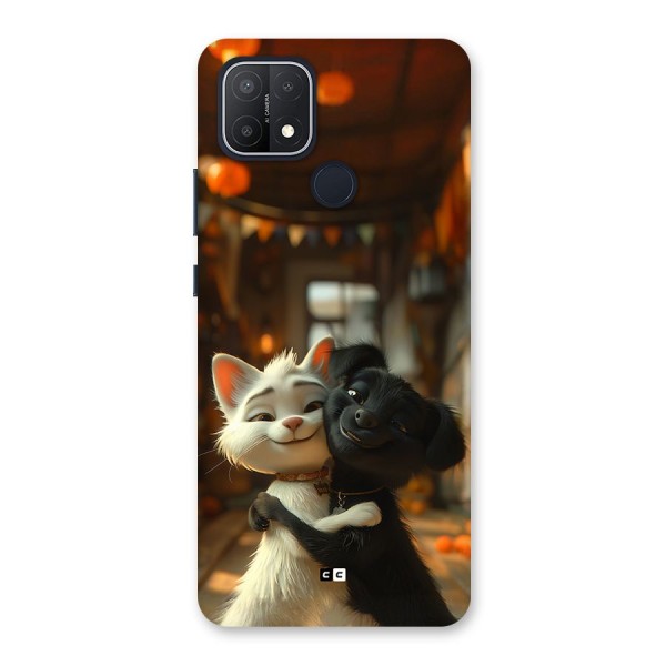 Cute Cat Dog Back Case for Oppo A15