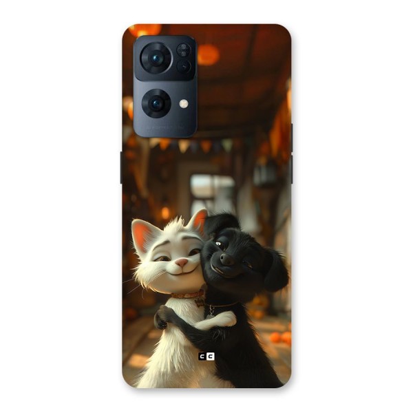 Cute Cat Dog Back Case for Oppo Reno7 Pro 5G